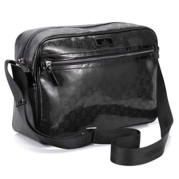 1:1 Gucci 201480 Men's Messenger Bag-Black GG Imprime